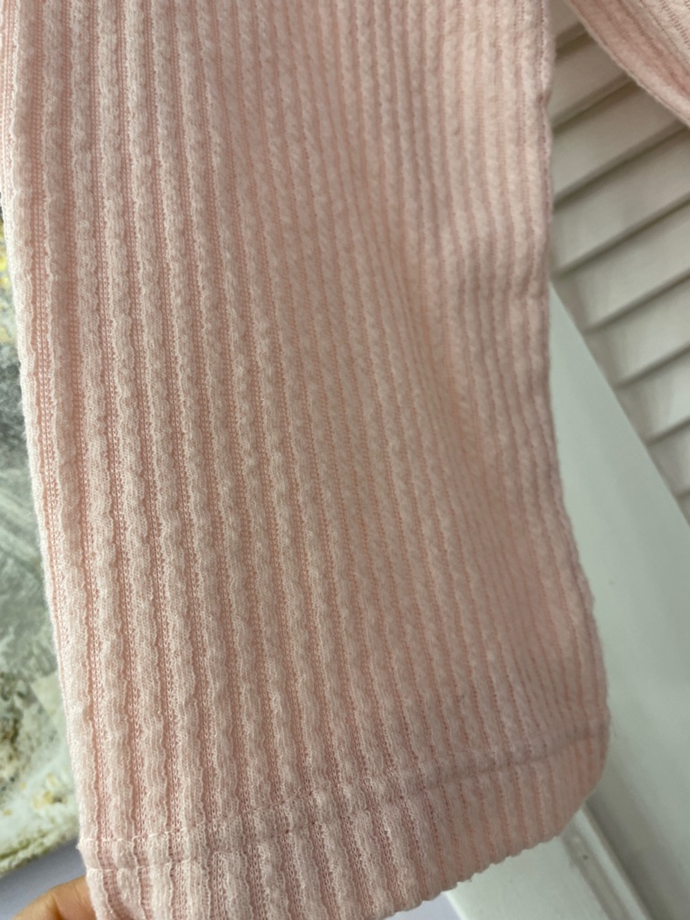 Bliss Soft Pink Ribbed Lounge Robe with Tie - Picture 5 of 6